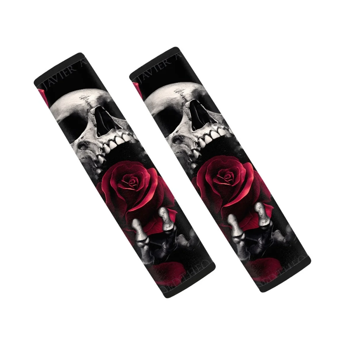 Gothic Skull with Rose Design Car Seat Belt Covers Protect  Neck and Shoulder From The Seat Belt Rubbing Easy to Clean Durable