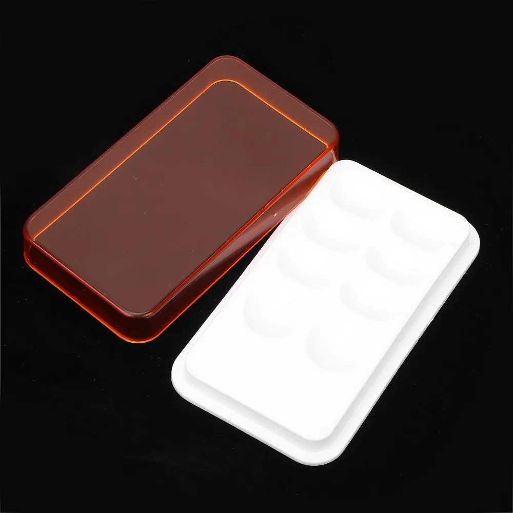 8 Slot Dental Mixing Palette High Temperature Resistance Anti Light Ceramic Palette With Cover Protect Store Mixing Box