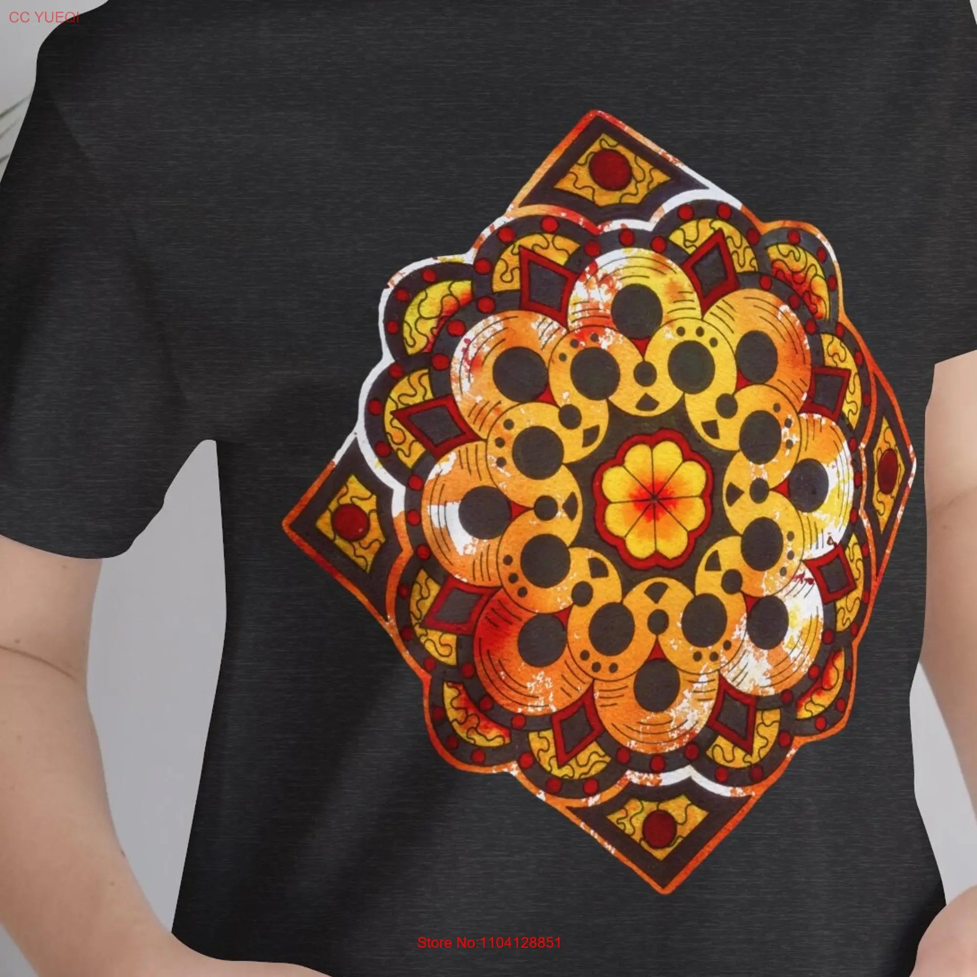 Zen Mandala Art T Shirt Abstract Spiritual Holistic Design Casual Top Clothing Leisurewear long or short sleeves