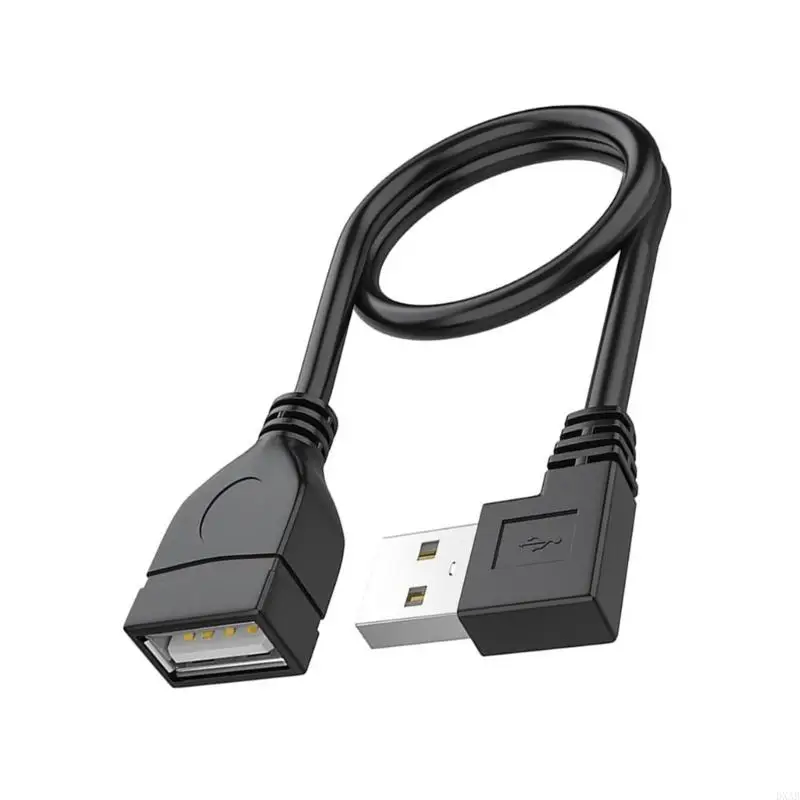 USB 2.0 Cable Male to Female Connection Extension Cord 90 Degree Angled Cord for Laptops Keyboards and USB Drives