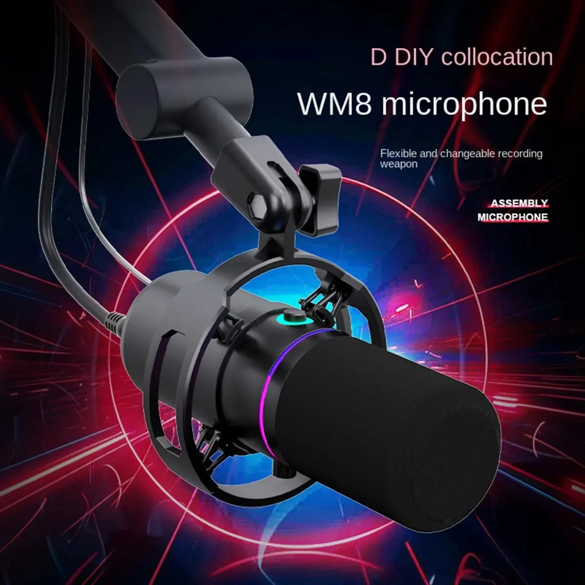 A46U Dynamic Microphone XLR Connect 48V Sound Card Recording Douring and Singing Equipment USB Computer Game Live Microphone