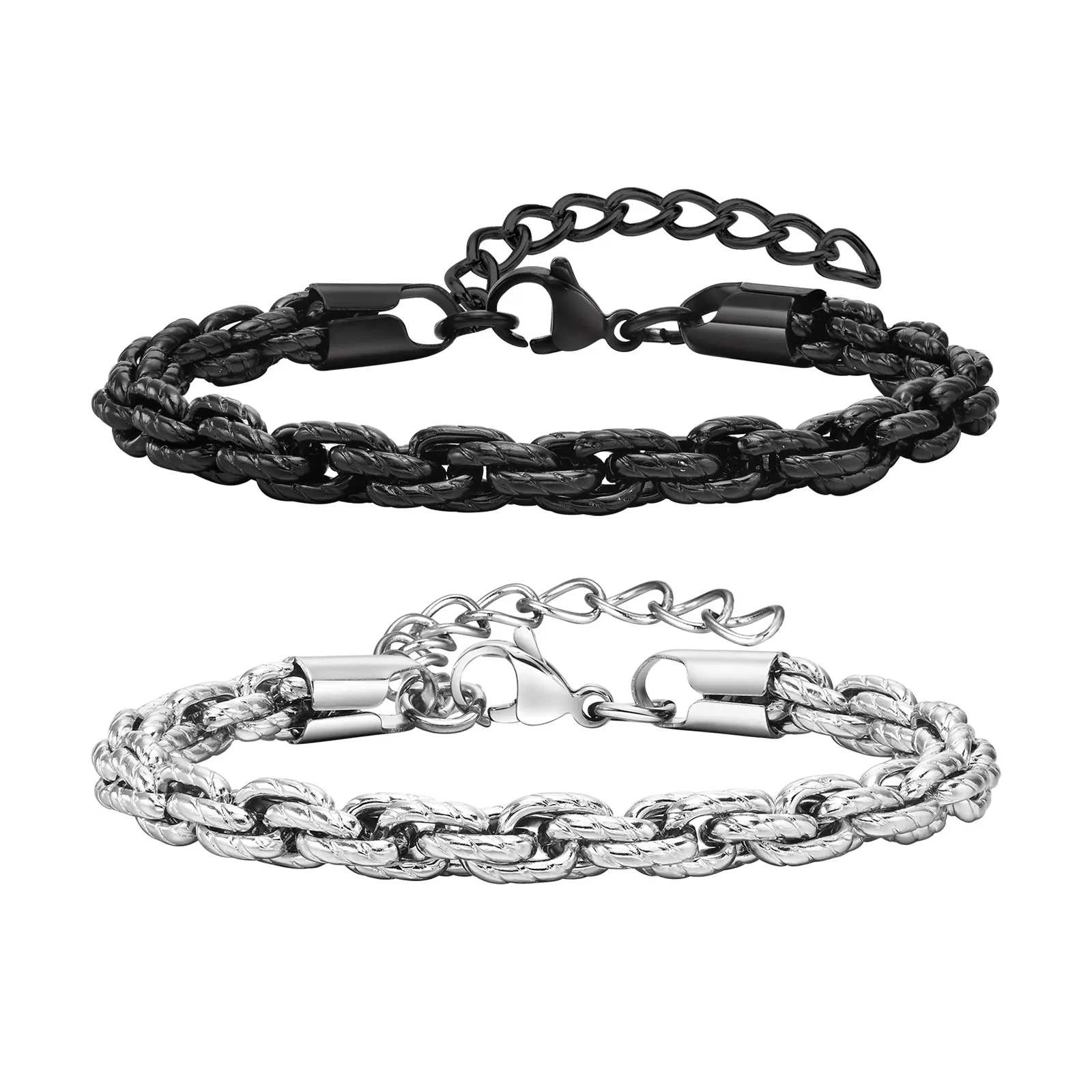 2024 Twisted Woven Bracelet Man Neutral Retro Original Handmade Fashion Party Jewelry Gifts Stainless Steel Twists Chain