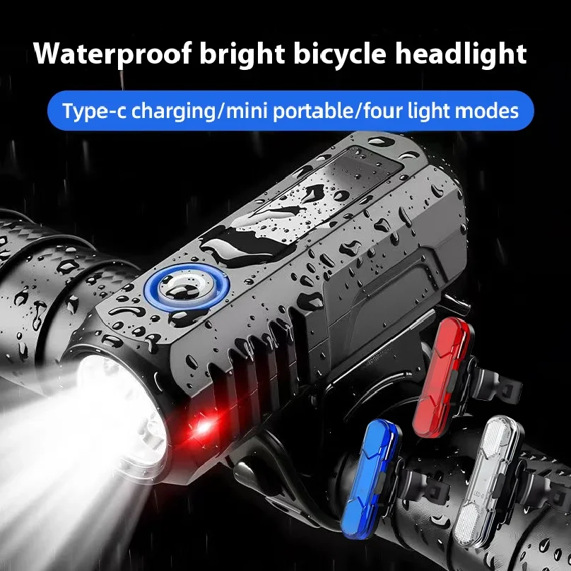 

Super Bright LED USB Cycling Lighting Outdoor Waterproof Bicycle FrontLlight +Taillight Set Portable Bicycle Flashlight