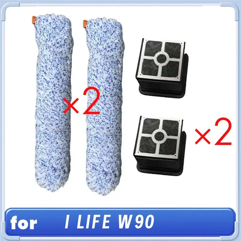 

N10R-2Roller Brush And 2Filters For I LIFE W90 Cordless Wireless Dry Cleaning Smart Sweeping Roboat Vacuum Cleaner Accessoy