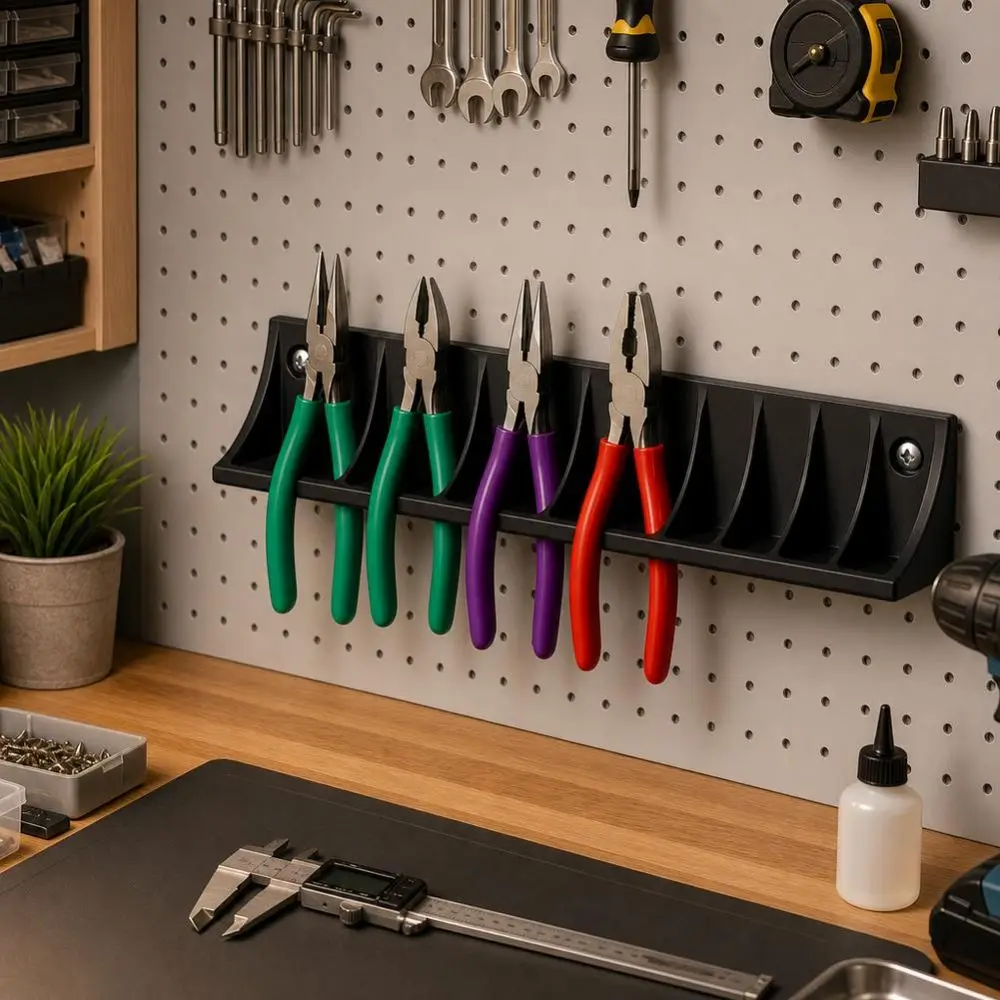 New Heavy Duty Wall Mount Plier Holder No Drill Wall Mounted Hand Tool Storage Rack Slip Resistant Plastic Pliers Rack Workshop