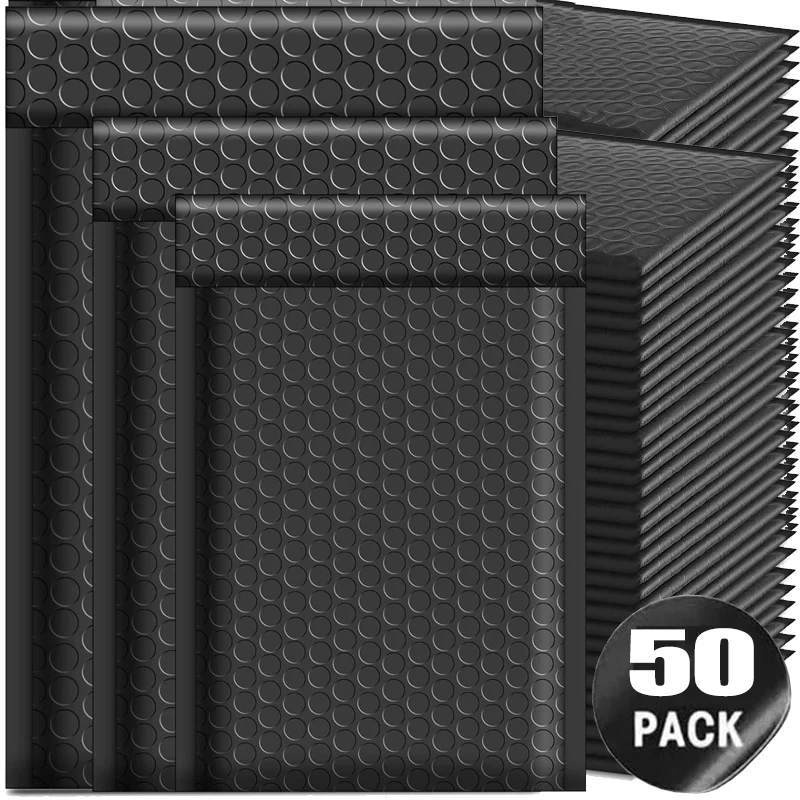 

10/50pcs Black Envelope Bags Bubble Mailers Bag Office Package Pouch Padded Envelopes Self Bag Gift Packaging Business Supplies