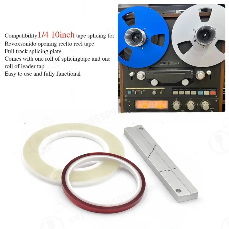 New 1/4 Inch 10 Inch Tape Splicing Kit Audio Splicing Block Set Reel To Reel Tape Recorder Accessories Vintage Analog Tape