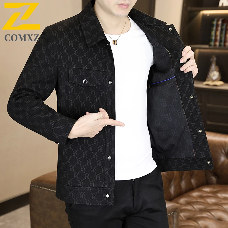 COMXZ New Mens Jacket Fashion Trendy Working Breathable Jackets Slim Fit  Business Casual Lightweight Autumn Premium Outerwear​