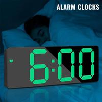 Clock Desk Large Digital Wall Clock Desk Office Items Mirror Decorations. Electronic Alarm Led Children's Curved Electronic S7B7