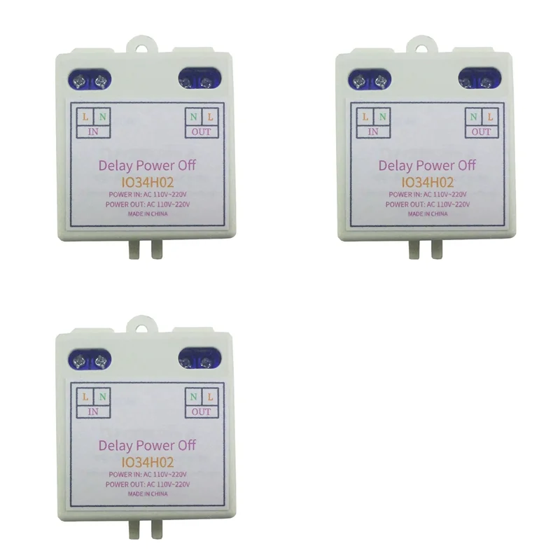 

ABZW 3X AC120V 220V Реле задержки времени Переключатель задержки включения и выключения 1-480 минут Регулируемая задержка выключения питания Контроллер домашней автоматизации