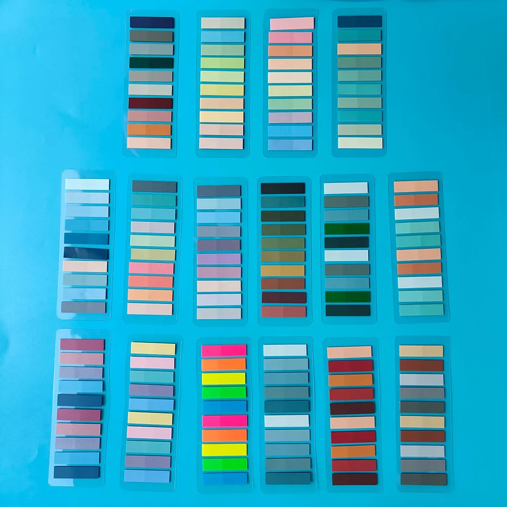 200 Sheets Random Colors of European Retro Colors,Fluorescent Colors,And American Retro Colors,PET Transparent Sticky Notes