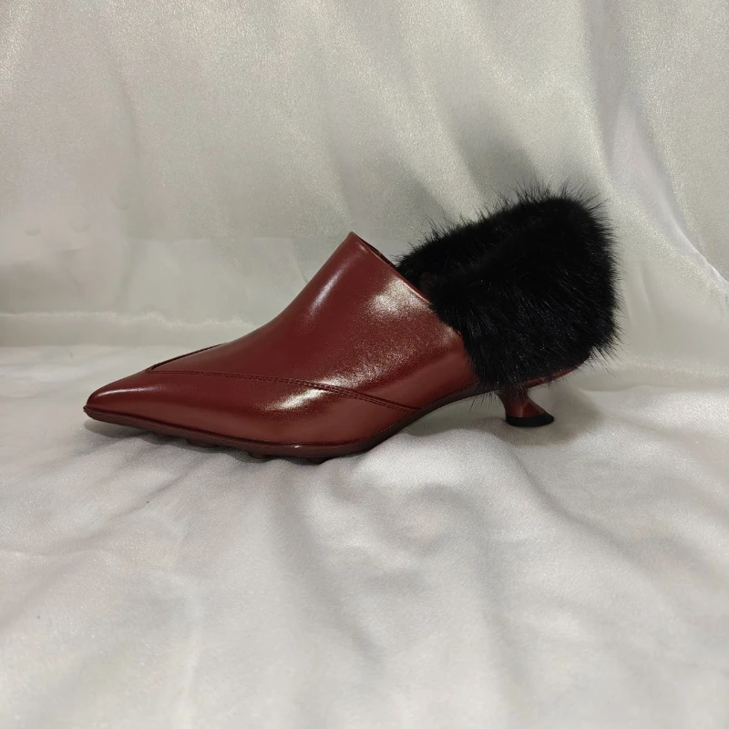 High-quality, Good-looking, Thin-heeled, Pointed, Fleece, Warm, Versatile, Comfortable, Anti-slip and Breathable Women's Shoes