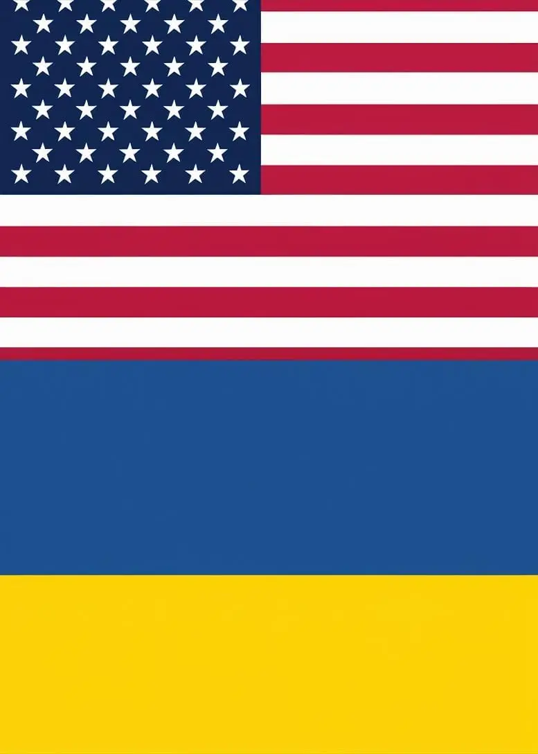 Maizi House Flag USA and Ukraine Friendship Flags Together Banner – Durable Polyester Printed in USA IL EEN