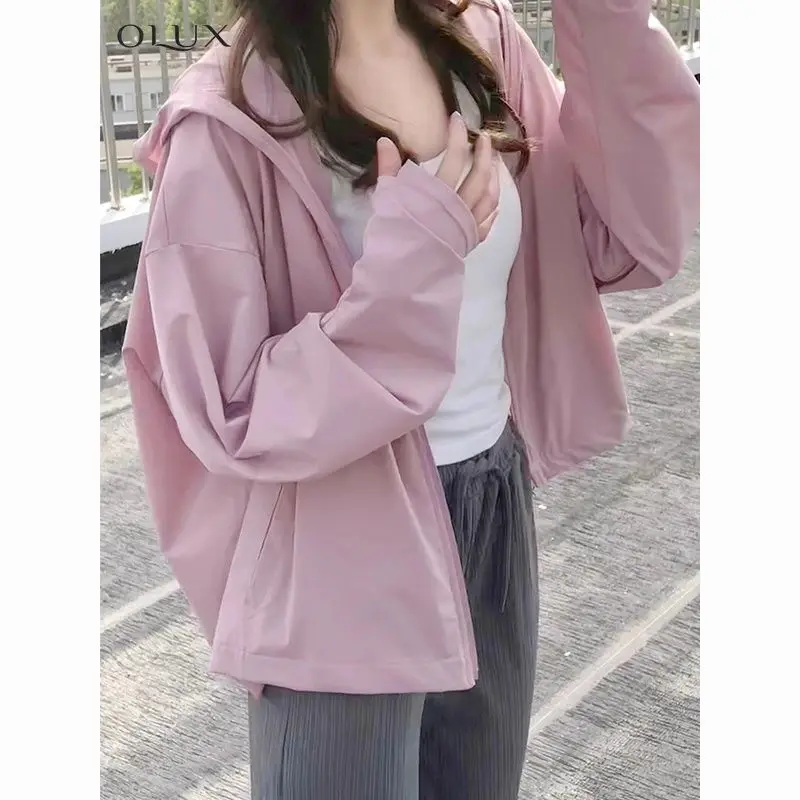 

Women Coat Hooded with Zipper Lazy Style Cardigan Casual Versatile Coats Ladies Style Trend Medium Strecth Cardigans Tops Q758