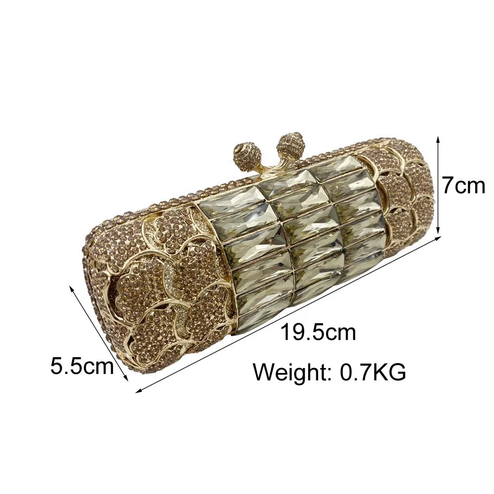 Luxury Gold Party Purse Ladies Diamond Wedding Dress Clutch Bag Bridal Crystal Women Handbags Designer Metal Evening Bags