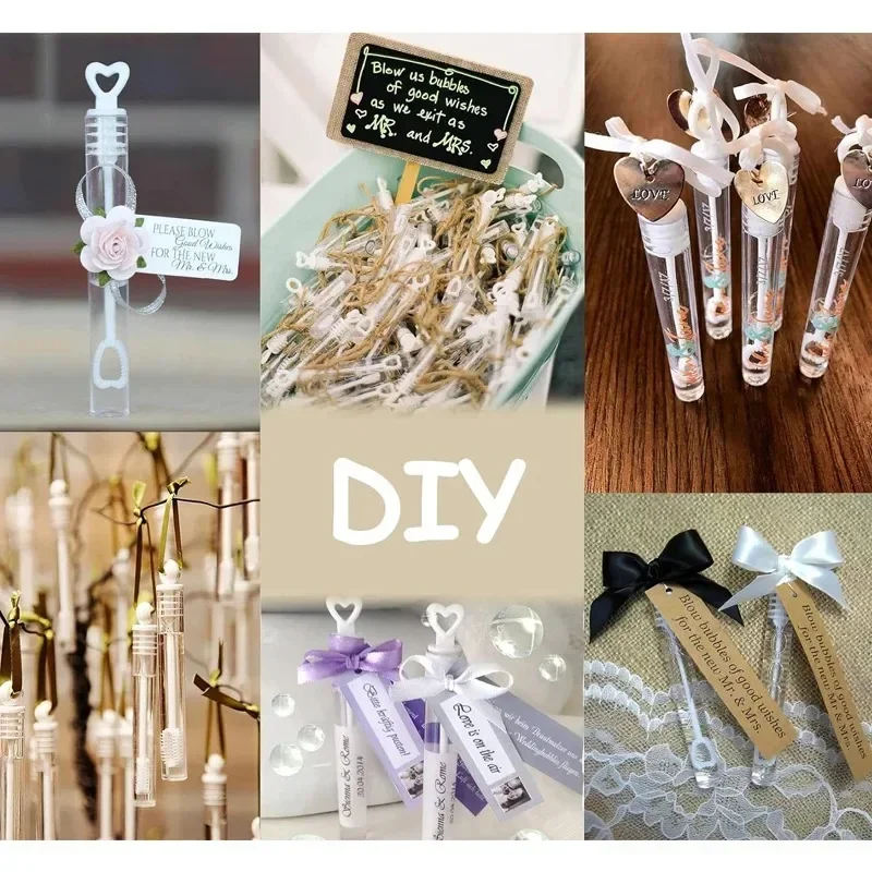 10/100PC Bubble Soap Bottles Mini Love Heart Shape Tube Bubble Wand Wedding Gifts for Guests Birthday Party Decorations Kid Toys