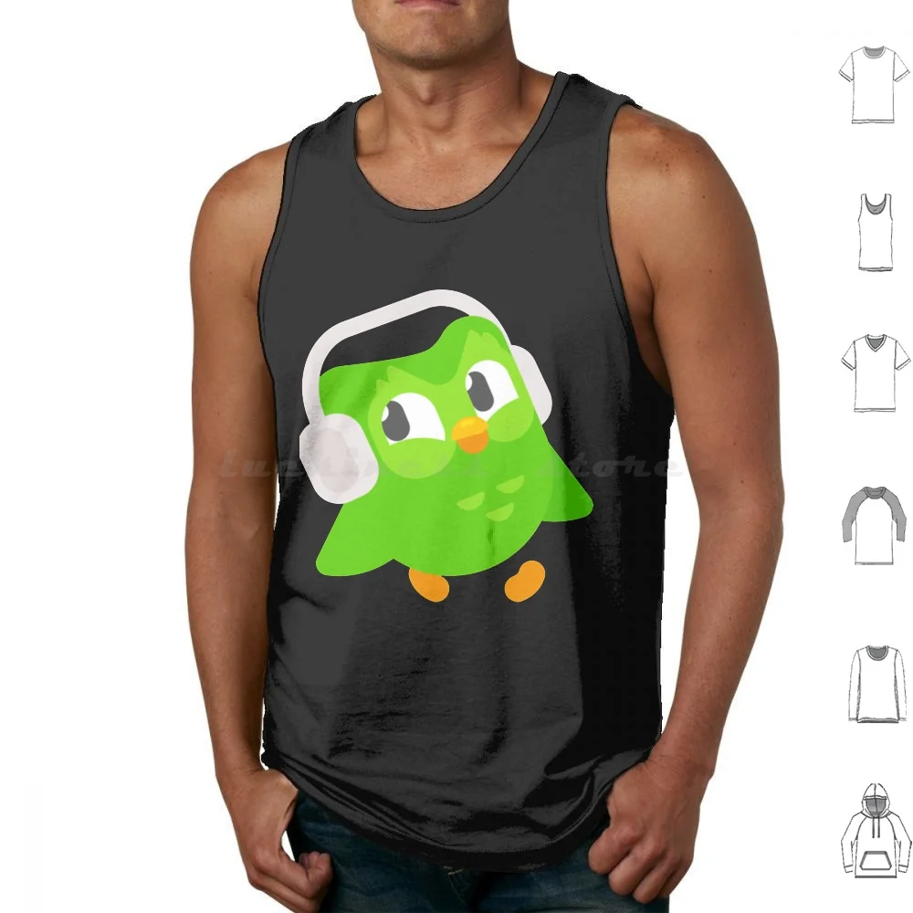 Duolingo Owl Tank Tops Vest Sleeveless Duolingo Duolingo Owl Spanish Owl Language Meme French Funny Bird Duolingo Bird