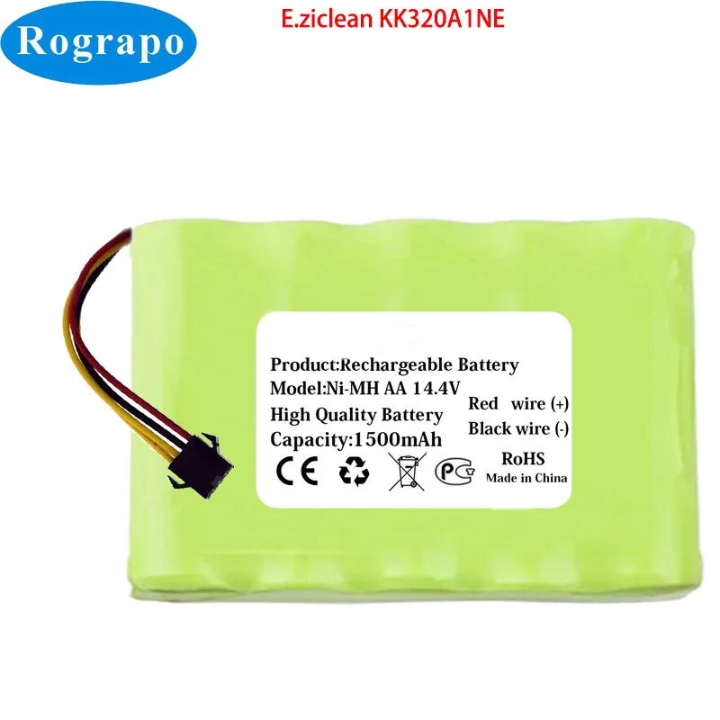 New 14.4v 1500mAh NI-MH Robot Sweeper Battery For E.ziclean KK320A1NE Robot Vacuum Cleaner 