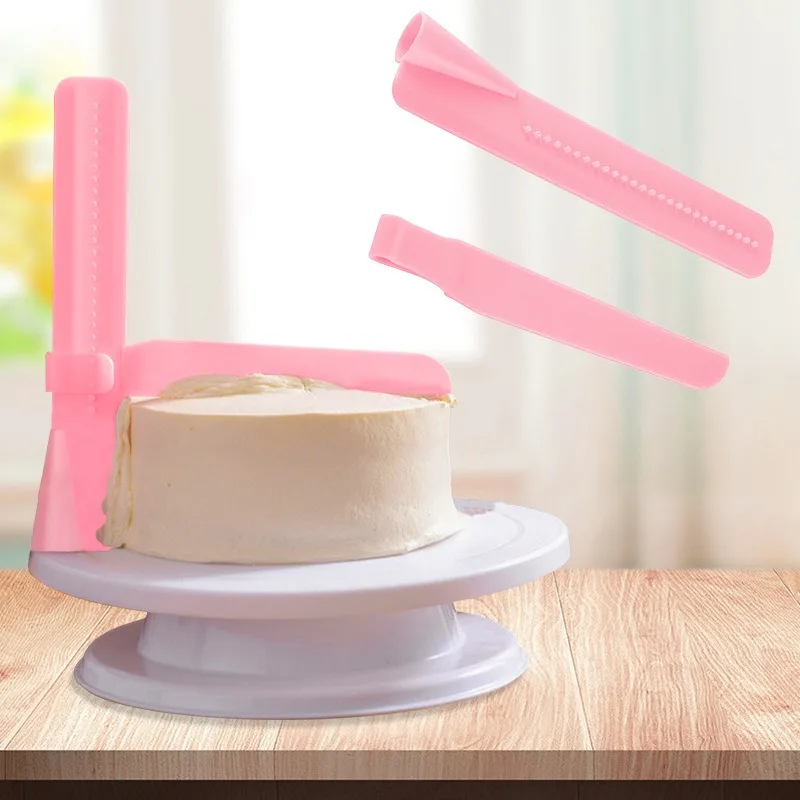 1pc Cake Scraper Plastic Scraper Cream Cake Smoother Adjustable Height Smoothing Tool Plastic Scraper Tool for Smoothing Edges