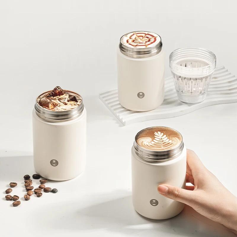 TIMEMORE Hand-Pour Coffee Cup 2-in-1 Ceramic water cup steel Portable Keeps Warm And Cold Send 10 coffee filter papers 320ml - view 5