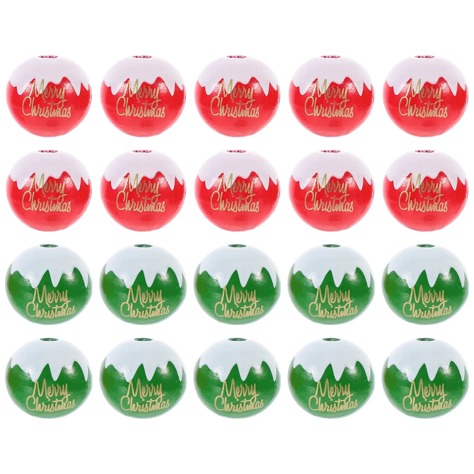 20pcs Wooden Beads for DIY Jewelry Making – Fade-Resistant Craft Beads for Necklaces, Bracelets, Pendants, Christmas