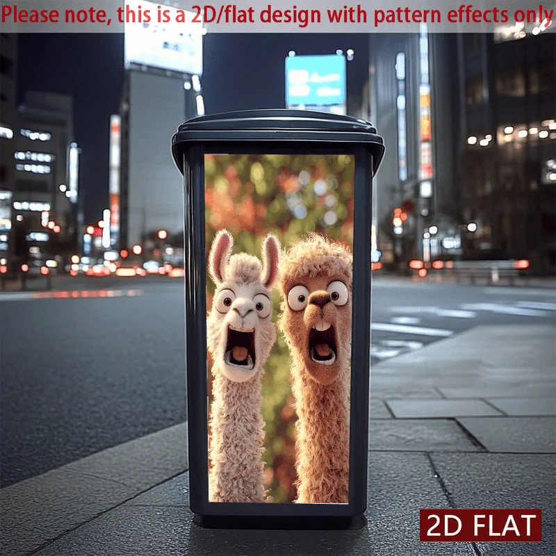 Funny Humorous Alpaca Creative Decor Sticker Self-Adhesive Wall Sticker For Household Trash Cans Premium Quality PVC Material