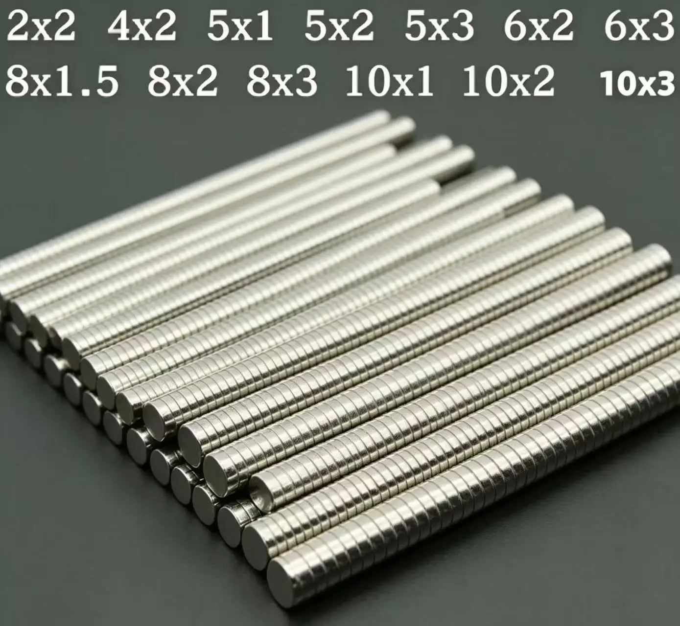 Super Powerful round Neodymium Magnet NdFeB N35 Strong Permanent Magnetic Imans for Refrigerator Various Sizes 2x2/4x2/5x1/6x2/8