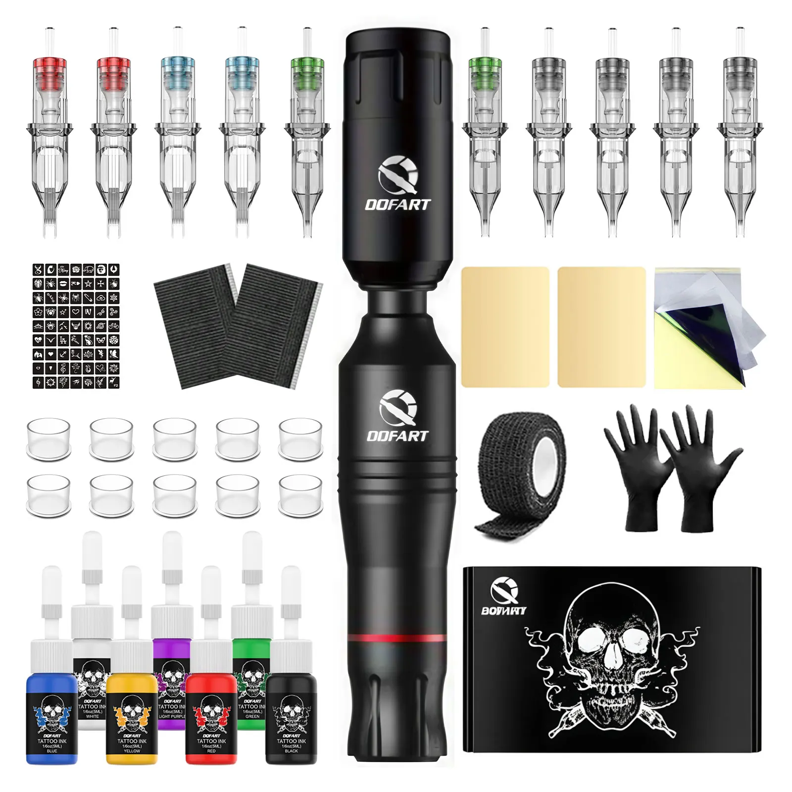 

Wireless Tattoo Gun Kit, Rotary Tattoo Pen Kit, 1200mAh, Complete Tattoo Gun Kit For Beginners ,10 Tattoo Needles, 7 Tattoo Inks