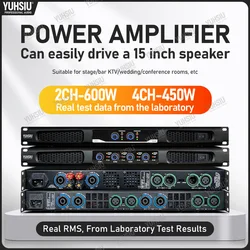 Professional Digital High Power 1U Amplifier 600W 2/4 Channels Audio for Disco Subwoofer Stage DJ Outdoor Concerts KTV Speakers