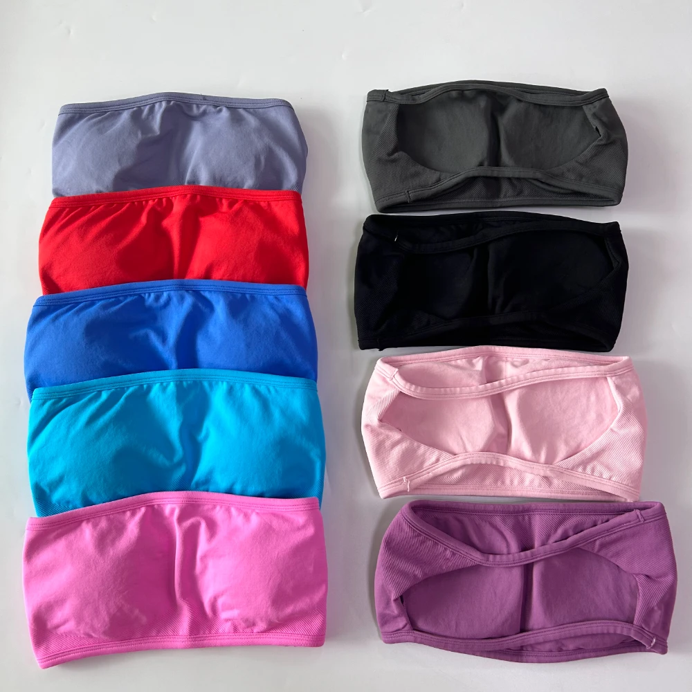 Pericic Women Strappy Backless Bandeau Sports Bra Halter Neck Yoga Tank Top Seamless Scrunch Workout Fitness Sexy Gym Top