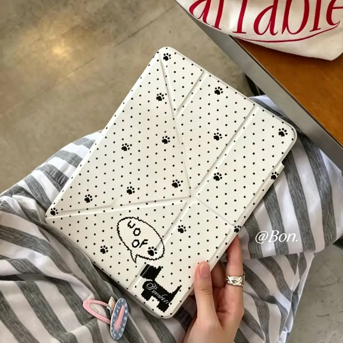 Ins Korean Lace Puppy Dots Y2K Tablet Case For iPad Pro 13in 11th M5 M4 12.9in A16 7/8/9/10th Air4/5/6/7 11in M2 M3 Mini Cover