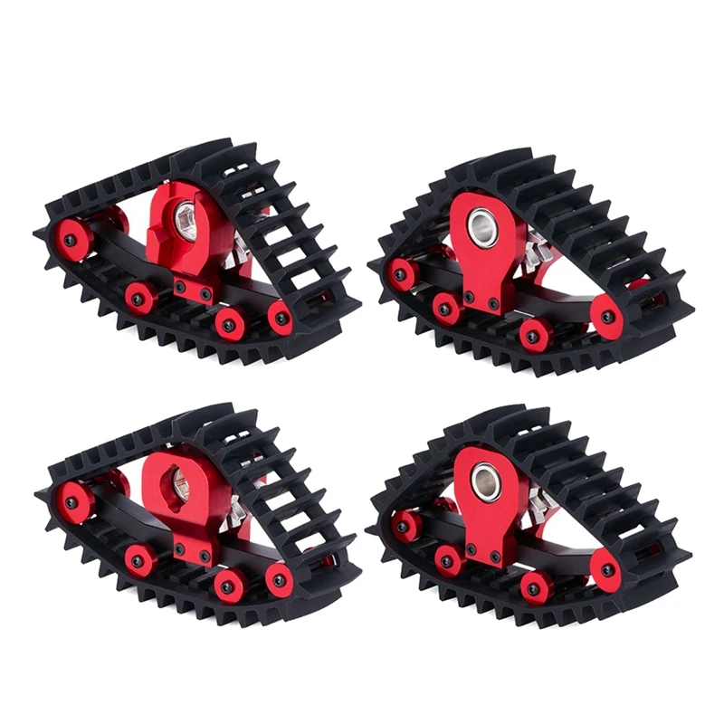 ABCA-4Pcs Snow Tires Sets Carload Tracks Wheel Sandmobile Conversion For 1/18 RC Crawler Car TRX-4M Accessory Parts