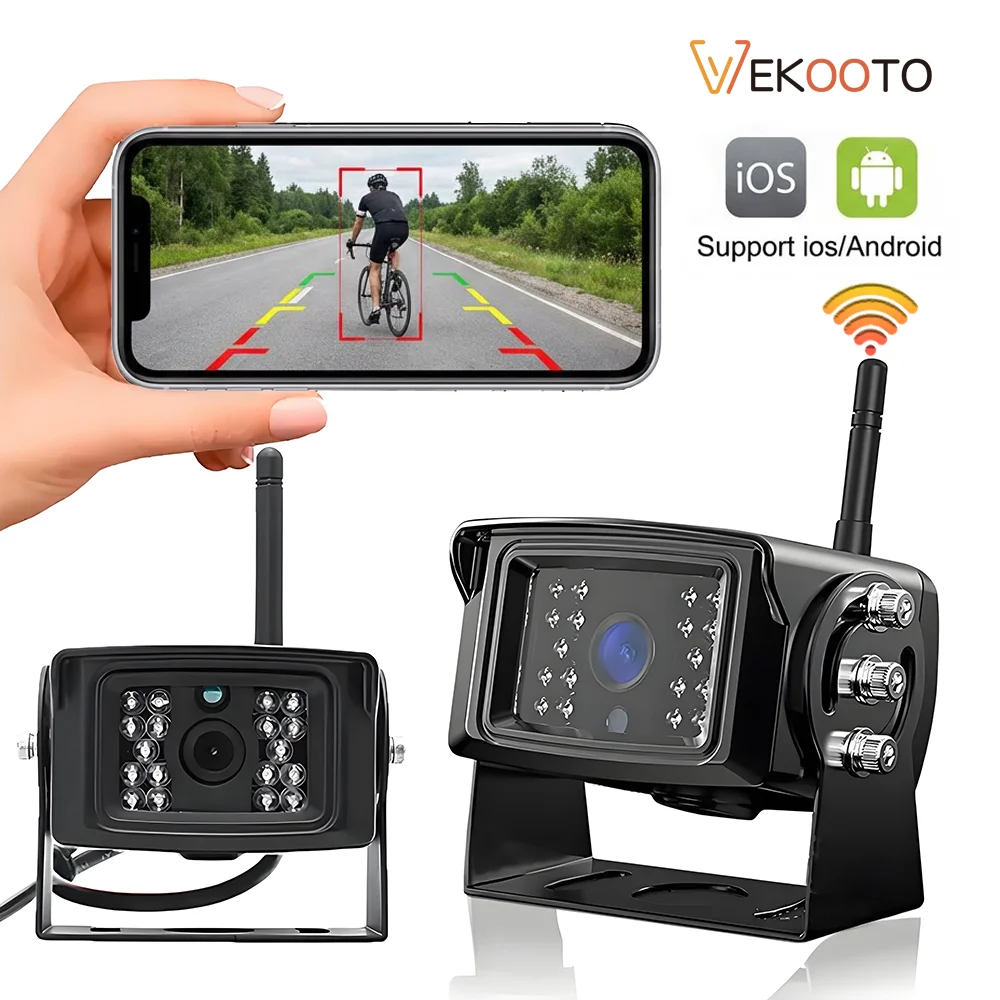 

Universal 12V-24V 5G WiFi Truck DVR Camera 50M Wireless 720P HD Night Vision Front Rear View for Bus RV Trailer iOS Android