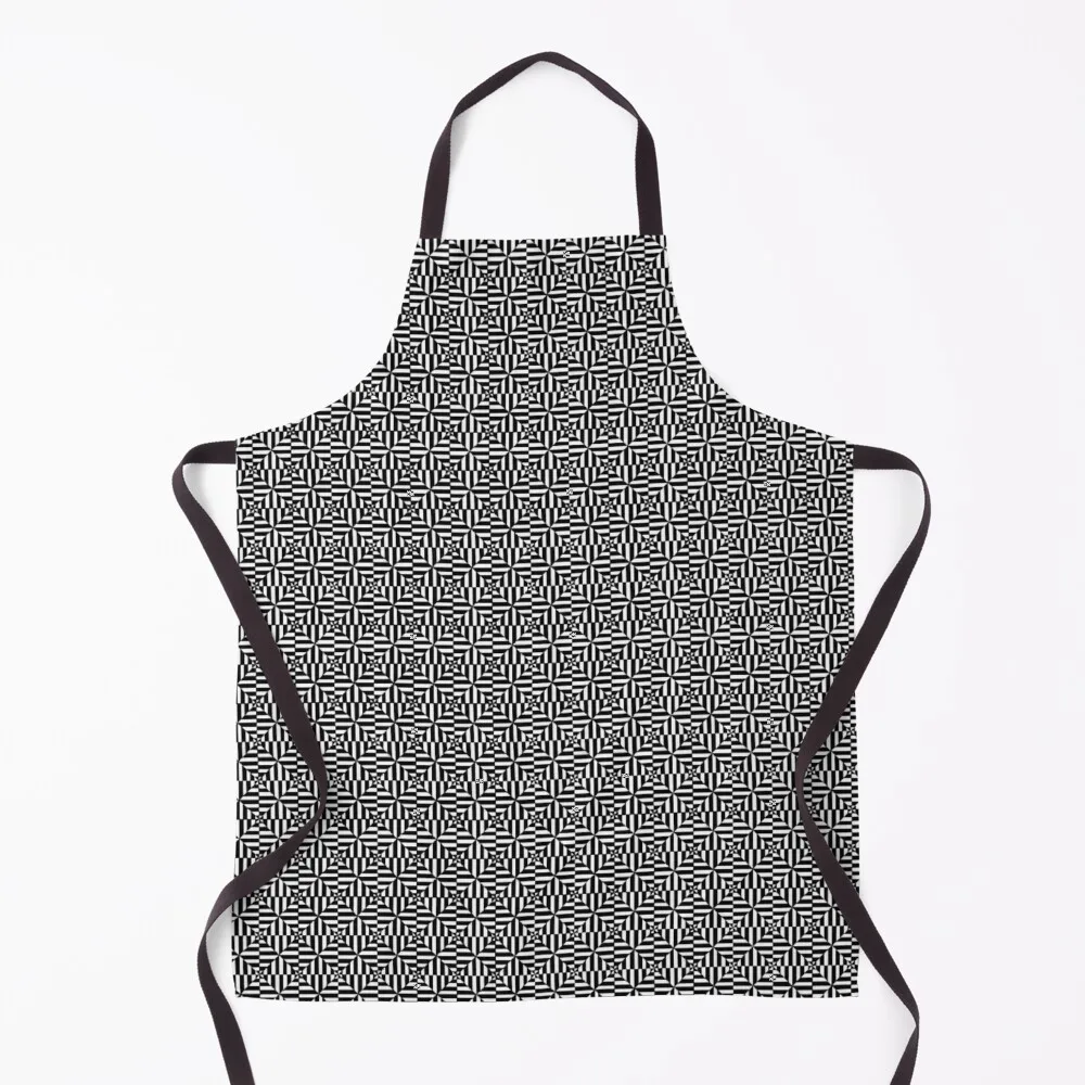 

Geometric Black and White Pattern Apron Kitchen Supplies For Man Haircut Apron