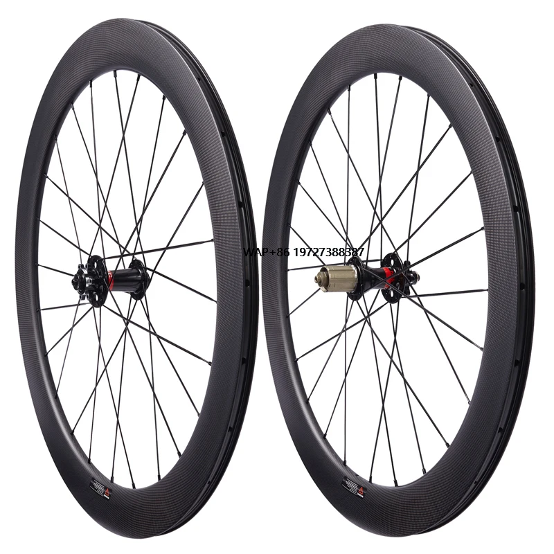 25 Width Carbon Wheelset 700C Tubular Clincher Carbon Fiber Wheelset for 700C  Hub Disc Brake Road Bicycle Wheel