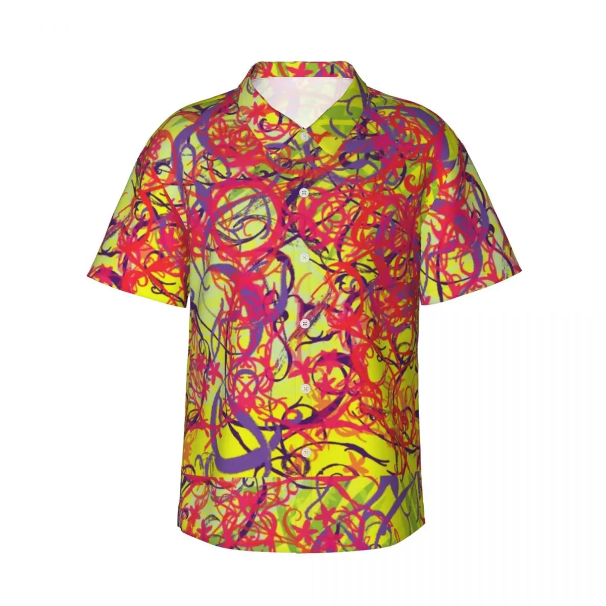 

Рубашка для отпуска с абстрактным принтом, мужские повседневные рубашки с граффити, Гавайи, с коротким рукавом, ретро, большие блузки на заказ, подарок на день рождения