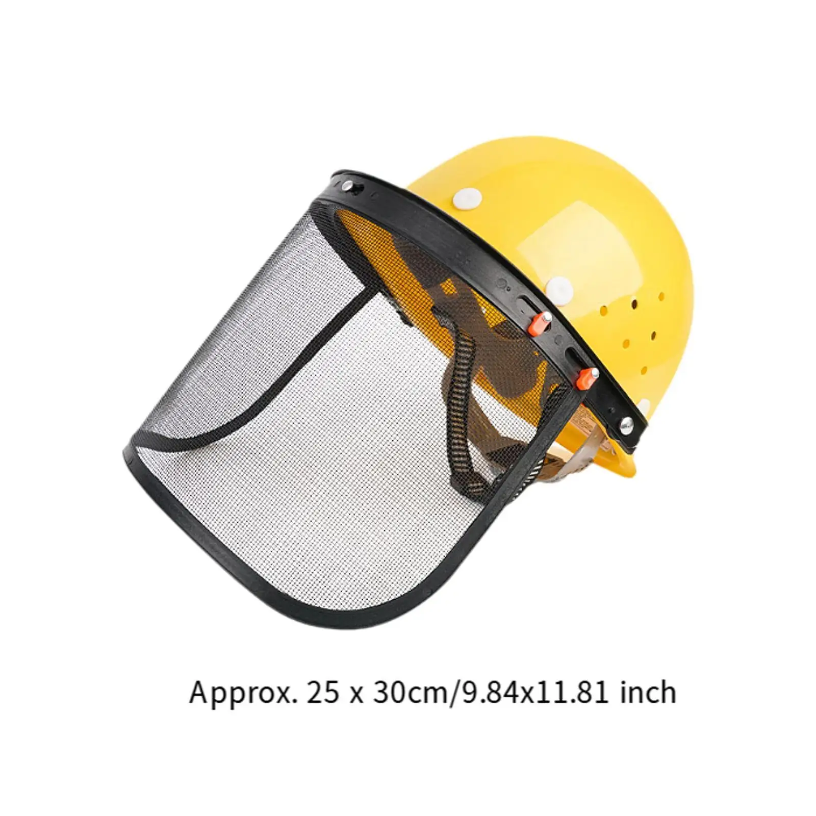 Garden Face Protection Cap with Steel Mesh Shield for Lawn Mowing Trimming Chain Saw Helmet Safety Hat