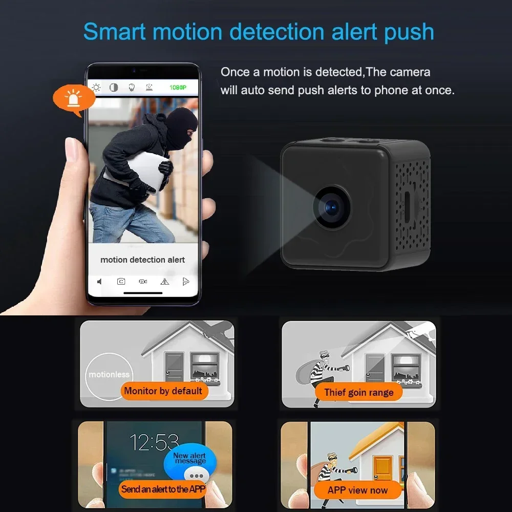 1080p Mini WIFI กล้องอินฟราเรด Night Vision ขนาดเล็ก Cam, การเฝ้าระวังระยะไกลไร้สาย Motion Detection Video Recorder สําหรับ Home