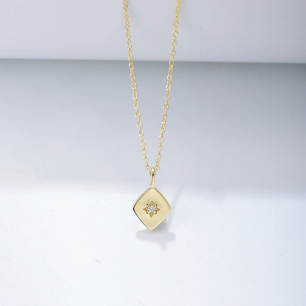 قلادة سلسلة ربط عصرية ، مجوهرات ذهبية مطلية هندسية ، قلادة نجمة #2