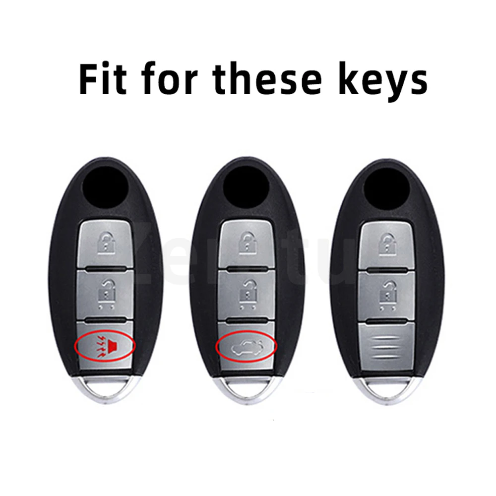3 Buttons TPU Leather Shell Fob Holder Keyless Car Remote Key Case Cover For Nissan Rouge Maxima Altima Sentra Murano Qashqai