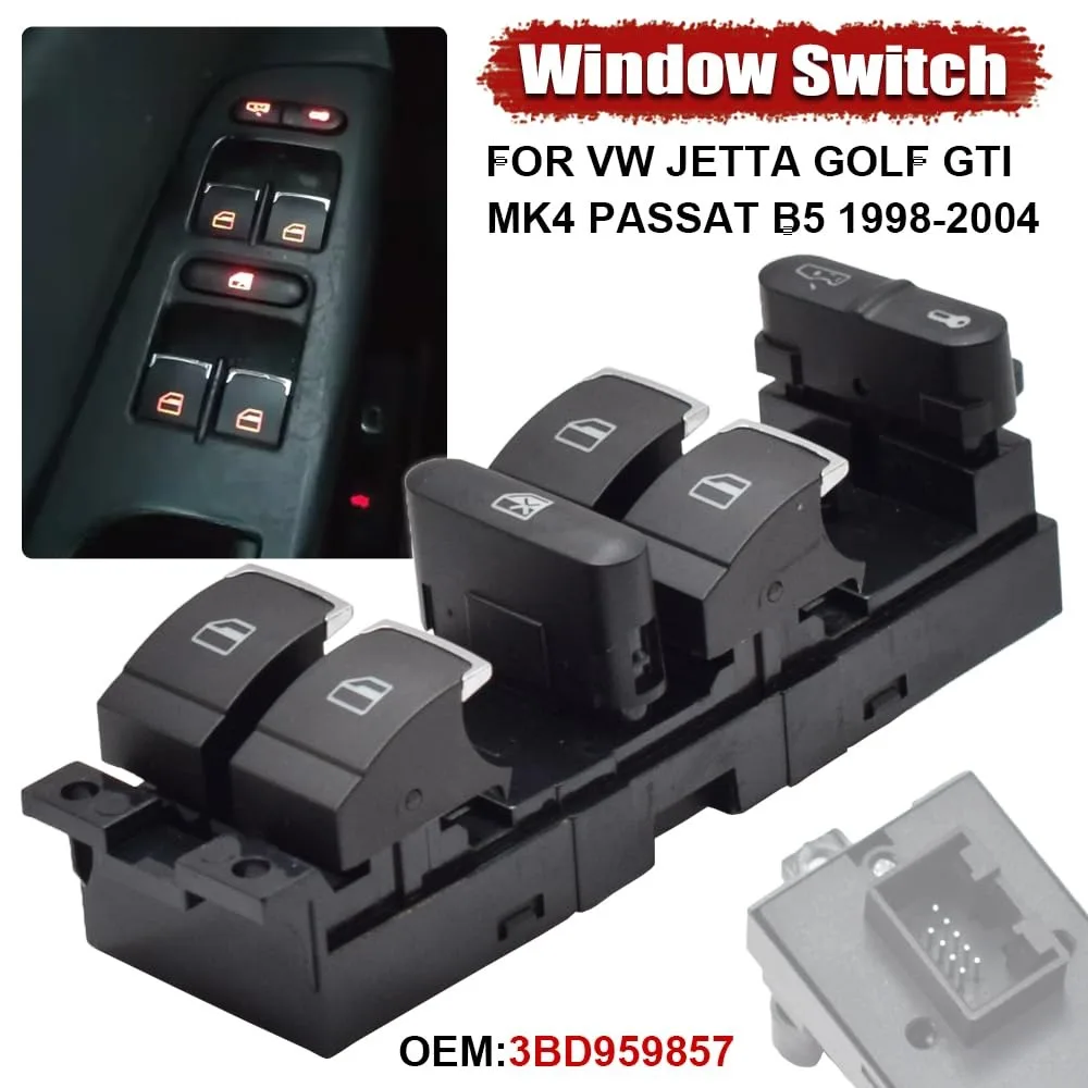 

Кнопка включения управления окном, совместимая с V-W 99-04 GTI Golf 4 Jetta MK4 Bora Beetle Passat B5 B5.5 3BD 959 857 3BD959857