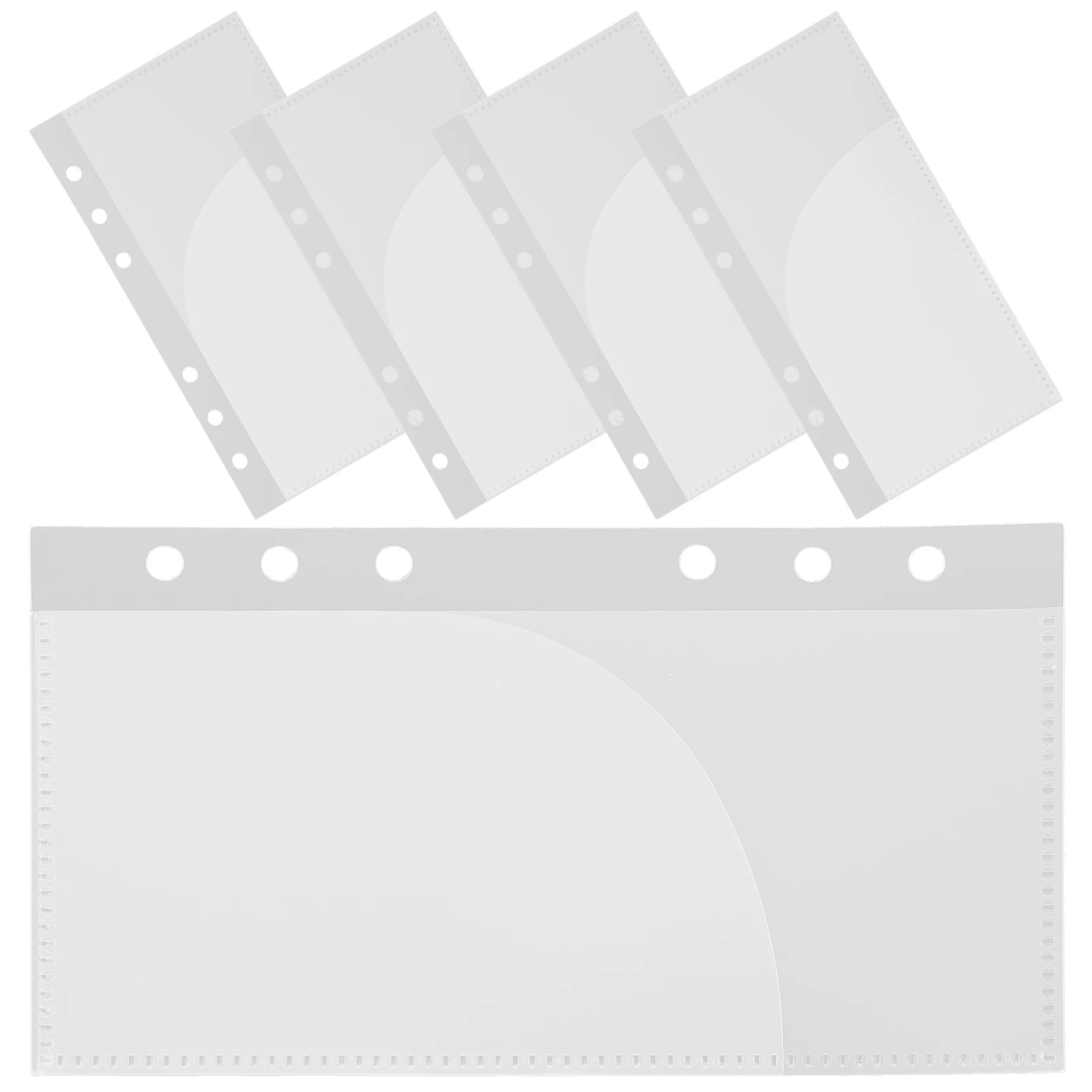 

5pcs A6 Replaceable Budget Pocket Binder Inserts for Daily Use Loose Leaf Notebook Accessories 6 Holes PP Material