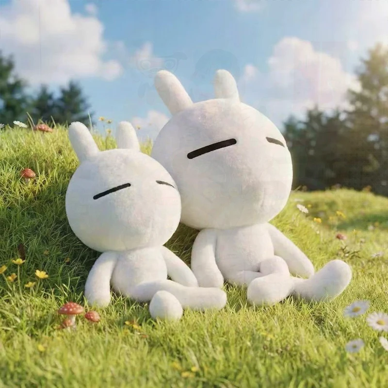 Melancholy Bunny Plush Toy Playful Emoji Stuffed Animal Soft Sleeping Pillow for Kids Birthday Christmas Gift Cute Childrens Toy