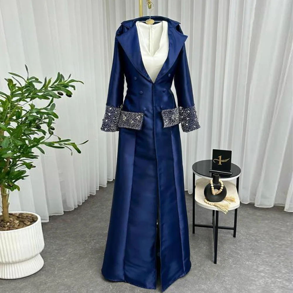 Maßgeschneiderter zweiteiliger Jumpsuit-Abendanzug mit Jacke, V-Ausschnitt, Romper, Outfit für besondere Anlässe mit Mantel, 2-in-1-Abendkleid