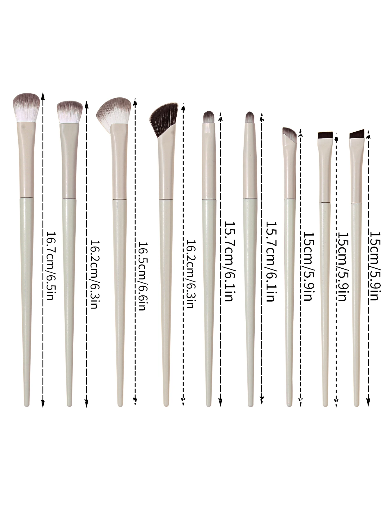 9-delige professionele oogmake-upborstelset, ultradunne eyelinerborstel met mes, neusschaduw highlightborstel, oogsmudge-borstelset