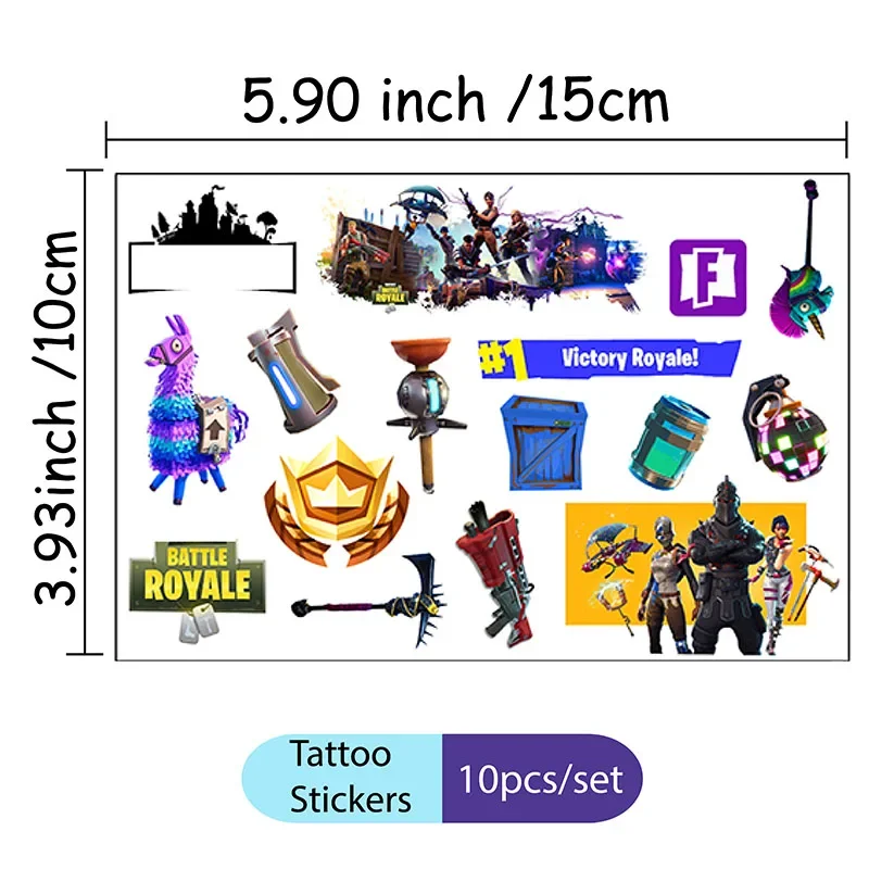 Fortnite Einweg-Partydekorationsset: Teller, Becher, Strohhalme, Kombination für Feier-Tischdekoration, Spielthemen-Geburtstags-Tischzubehör – Detail 31
