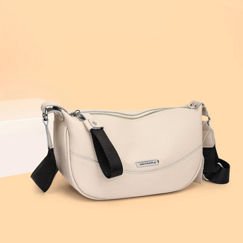 100% Koeienhuid Eenvoud Schouder Messenger Bag Mode Mevrouw Echt Leer Designer Handtas Casual Reizen Dames Crossbody Tas