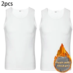 2pcs Men Thermal Underwear Man Sleeveless Vest Autumn WinterThermo Lingerie Men's Warm Top Thickening Thermo Vest Undershirt