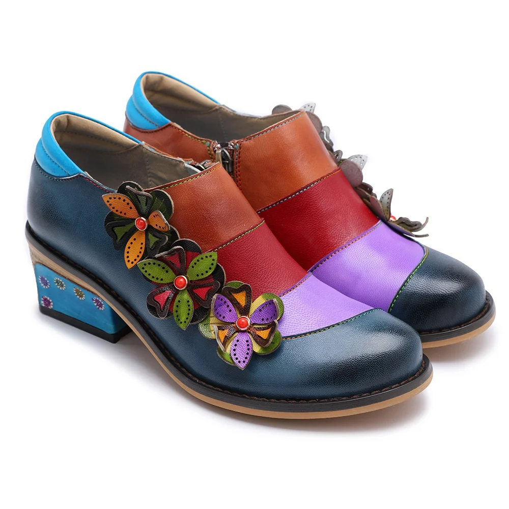 

Brock leather shoes plus size women's shoes spring and summer retro hit color super comfortable four seasons shoes