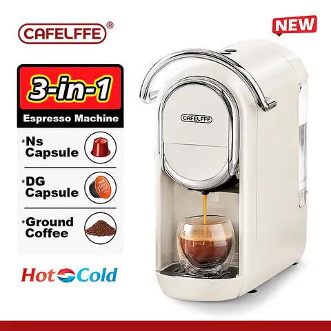 Cafelffe 캡슐 커피 머신 DG 카푸치노 네스프레소 캡슐 에스프레소 메이커 카페테리아 연인, 아빠, 엄마, 핫/콜드 3in1 선물